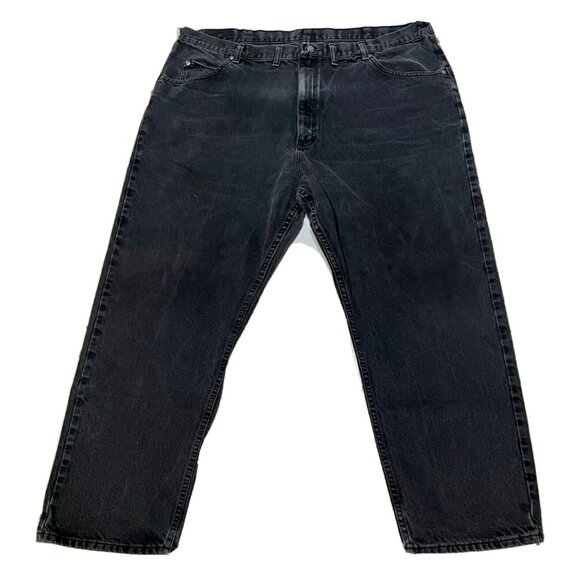Wrangler jeans mens 42 x 30 distressed high rise tapered black - Picture 1 of 12